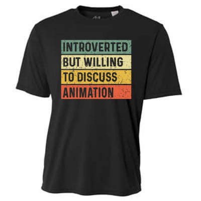 Introverted But Willing To Discuss Animation Funny Animator Cooling Performance Crew T-Shirt