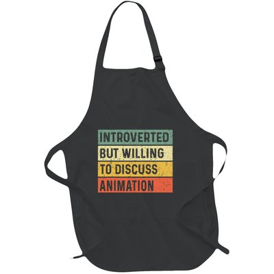 Introverted But Willing To Discuss Animation Funny Animator Full-Length Apron With Pockets