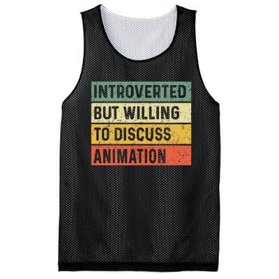 Introverted But Willing To Discuss Animation Funny Animator Mesh Reversible Basketball Jersey Tank