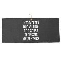 Introverted But Willing To Discuss Thomistic Metaphysics Large Microfiber Waffle Golf Towel