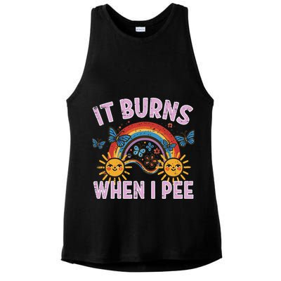It Burns When I Pee Sun Rainbow  Ladies PosiCharge Tri-Blend Wicking Tank