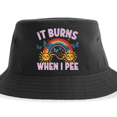 It Burns When I Pee Sun Rainbow  Sustainable Bucket Hat
