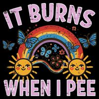 It Burns When I Pee Sun Rainbow  Drawstring Bag