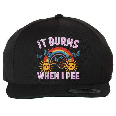 It Burns When I Pee Sun Rainbow  Wool Snapback Cap