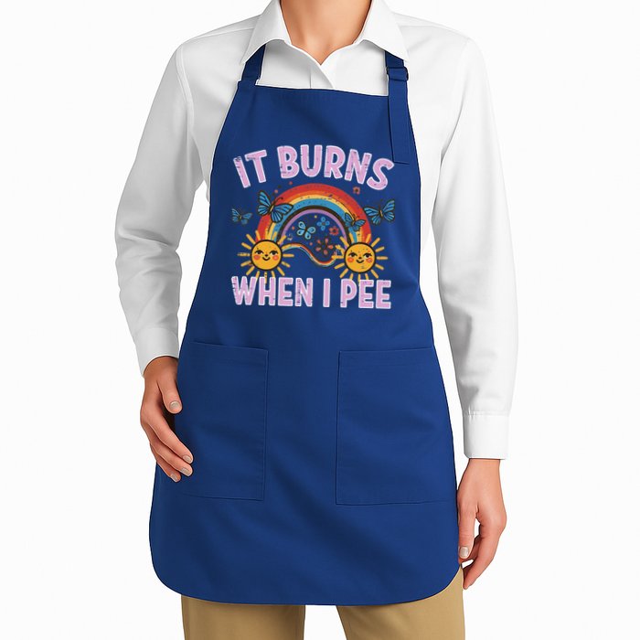 It Burns When I Pee Sun Rainbow  Apron