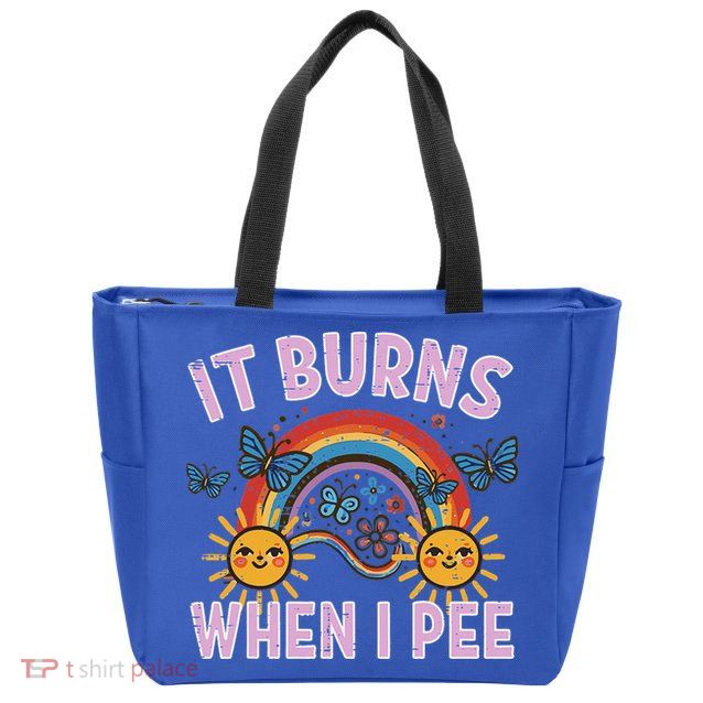 It Burns When I Pee Sun Rainbow  Zip Tote Bag