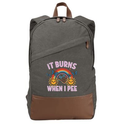 It Burns When I Pee Sun Rainbow  Cotton Canvas Backpack
