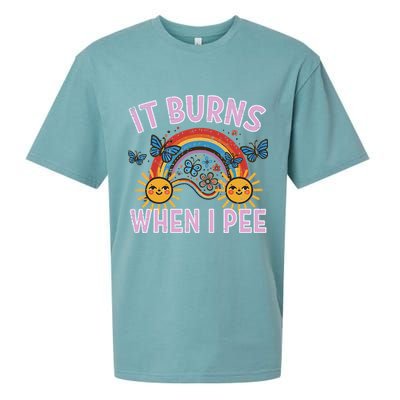 It Burns When I Pee Sun Rainbow  Sueded Cloud Jersey T-Shirt