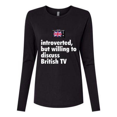 Introverted But Willing To Discuss British TV Womens Cotton Relaxed Long Sleeve T-Shirt