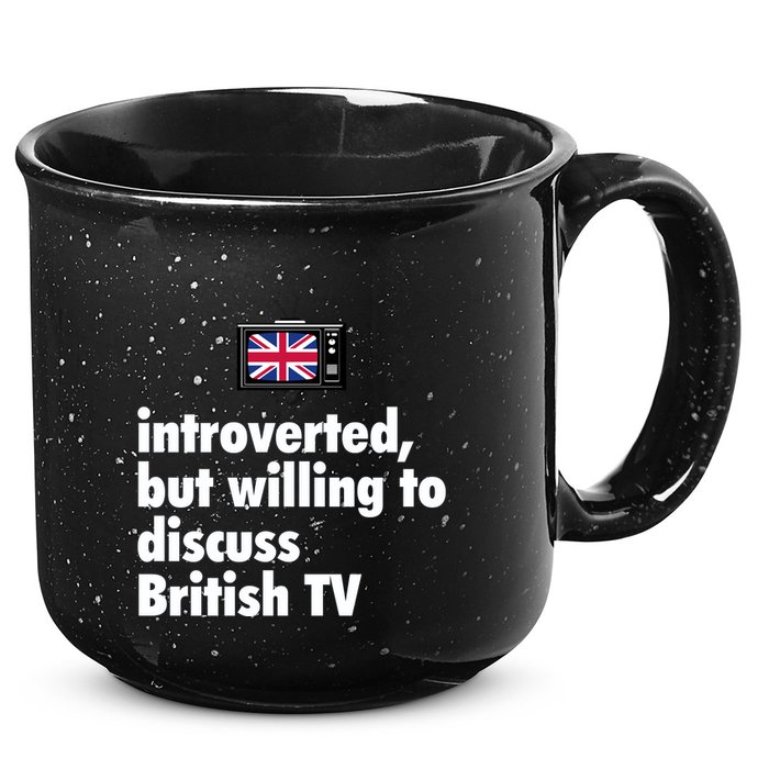 Introverted But Willing To Discuss British TV 15oz Campfire Ceramic Mug