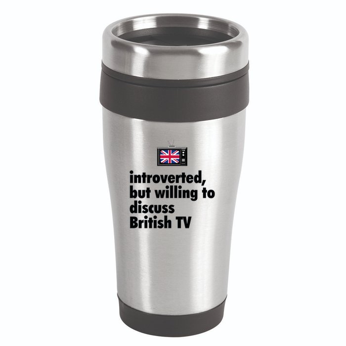 Introverted But Willing To Discuss British TV 16oz Travel Tumbler