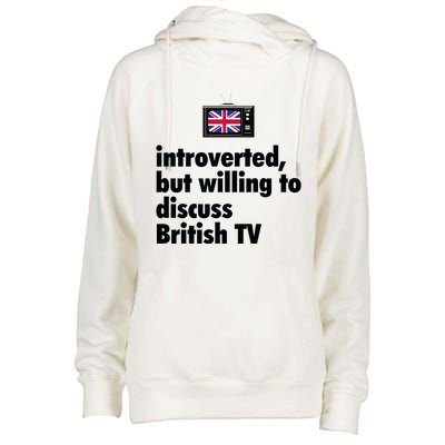 Introverted But Willing To Discuss British TV Womens Funnel Neck Pullover Hood