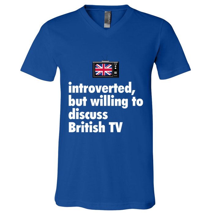Introverted But Willing To Discuss British TV V-Neck T-Shirt