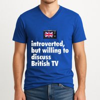 Introverted But Willing To Discuss British TV V-Neck T-Shirt