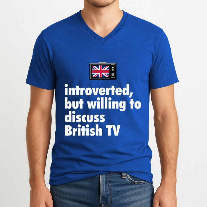 Introverted But Willing To Discuss British TV V-Neck T-Shirt