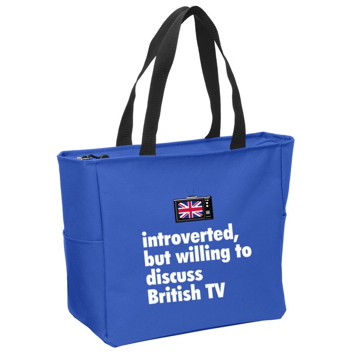 Introverted But Willing To Discuss British TV Zip Tote Bag