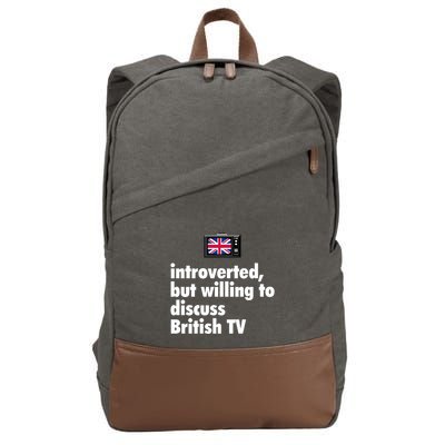 Introverted But Willing To Discuss British TV Cotton Canvas Backpack