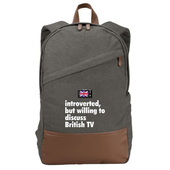 Introverted But Willing To Discuss British TV Cotton Canvas Backpack