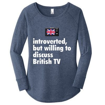 Introverted But Willing To Discuss British TV Women's Perfect Tri Tunic Long Sleeve Shirt