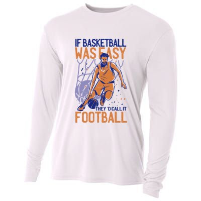 If Baseball Was Easy They'd Call It Football Funny Cooling Performance Long Sleeve Crew