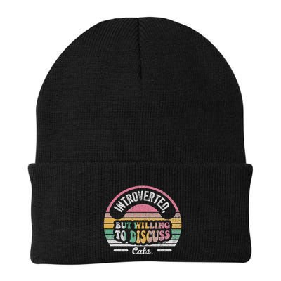 Introverted But Willing To Discuss Cats Retro Knit Cap Winter Beanie