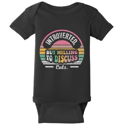 Introverted But Willing To Discuss Cats Retro Baby Bodysuit