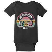 Introverted But Willing To Discuss Cats Retro Baby Bodysuit