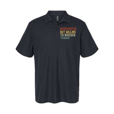 Introverted But Willing To Discuss Trains Funny Railroad Train Lover Softstyle Adult Sport Polo