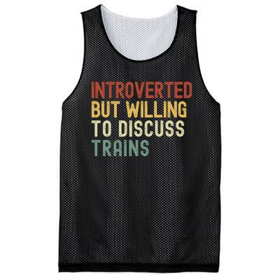 Introverted But Willing To Discuss Trains Funny Railroad Train Lover Mesh Reversible Basketball Jersey Tank