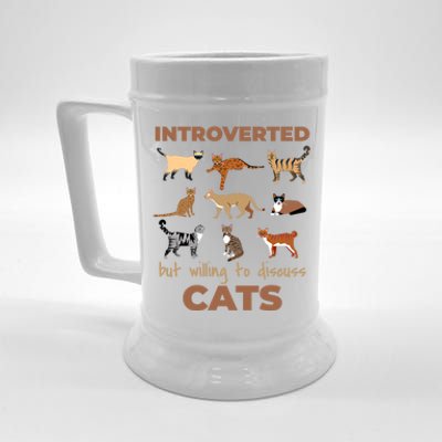 Introverted But Willing To Discuss Cats Lover Introvert Gift Beer Stein