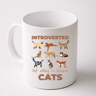 Introverted But Willing To Discuss Cats Lover Introvert Gift Coffee Mug