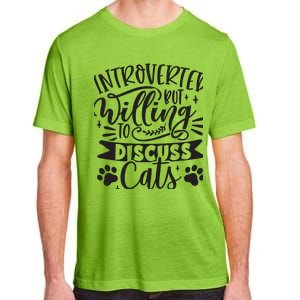 Introverted But Willing To Discuss Cats, Cat Mom Lover Owner Premium Adult ChromaSoft Performance T-Shirt