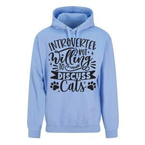 Introverted But Willing To Discuss Cats, Cat Mom Lover Owner Premium Unisex Surf Hoodie