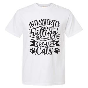 Introverted But Willing To Discuss Cats, Cat Mom Lover Owner Premium Garment-Dyed Heavyweight T-Shirt