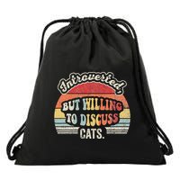 Introverted But Willing To Discuss Cats Drawstring Bag