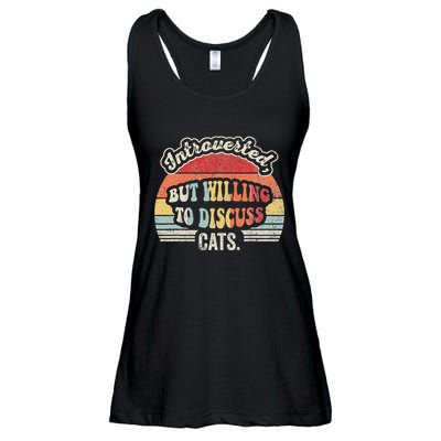 Introverted But Willing To Discuss Cats Ladies Essential Flowy Tank