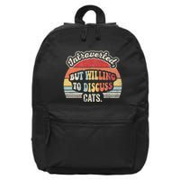 Introverted But Willing To Discuss Cats 16 in Basic Backpack