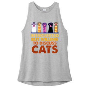 Introverted But Willing To Discuss Cats Funny Cat Lover Ladies PosiCharge Tri-Blend Wicking Tank