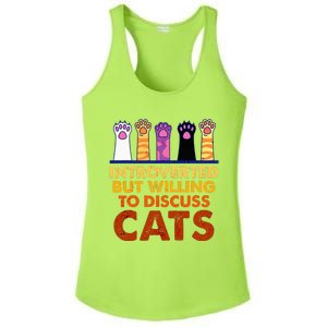 Introverted But Willing To Discuss Cats Funny Cat Lover Ladies PosiCharge Competitor Racerback Tank