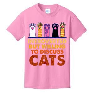 Introverted But Willing To Discuss Cats Funny Cat Lover Kids T-Shirt