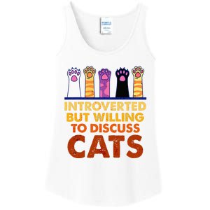 Introverted But Willing To Discuss Cats Funny Cat Lover Ladies Essential Tank