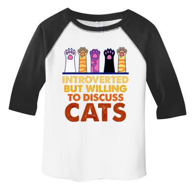 Introverted But Willing To Discuss Cats Funny Cat Lover Toddler Fine Jersey T-Shirt