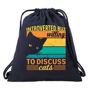 Introverted But Willing To Discuss Cats Gift Drawstring Bag