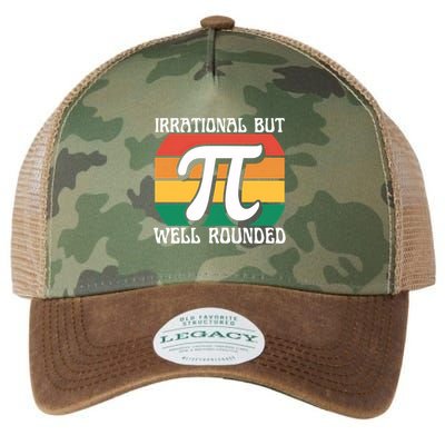 Irrational But Well Rounded Retro Pi Day Funny Math Equation Gift Legacy Tie Dye Trucker Hat