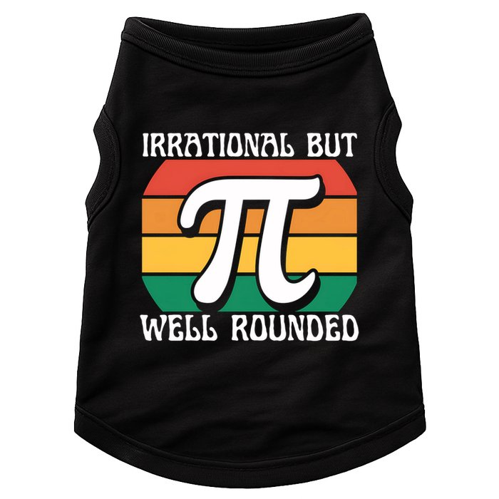 Irrational But Well Rounded Retro Pi Day Funny Math Equation Gift Doggie Tank