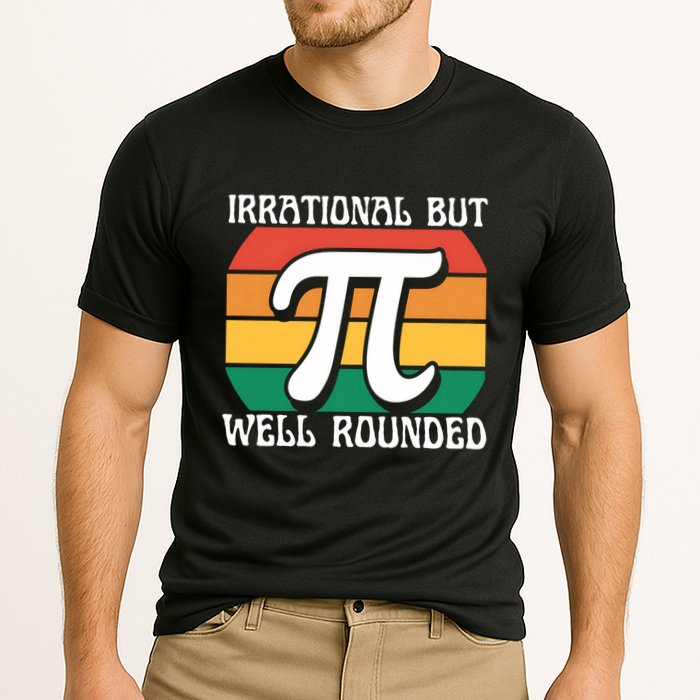 Irrational But Well Rounded Retro Pi Day Funny Math Equation Gift Performance Shirt
