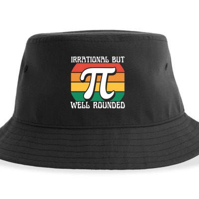 Irrational But Well Rounded Retro Pi Day Funny Math Equation Gift Sustainable Bucket Hat