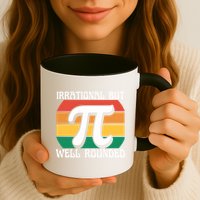 Irrational But Well Rounded Retro Pi Day Funny Math Equation Gift Mug