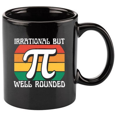 Irrational But Well Rounded Retro Pi Day Funny Math Equation Gift 11oz C Handle Ceramic Mug