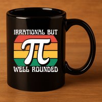 Irrational But Well Rounded Retro Pi Day Funny Math Equation Gift 11oz C Handle Ceramic Mug